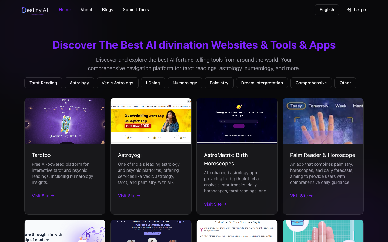 Destiny AI Tools - Your Guide to the Best AI-Powered Divination Tools divination AI fortune-telling