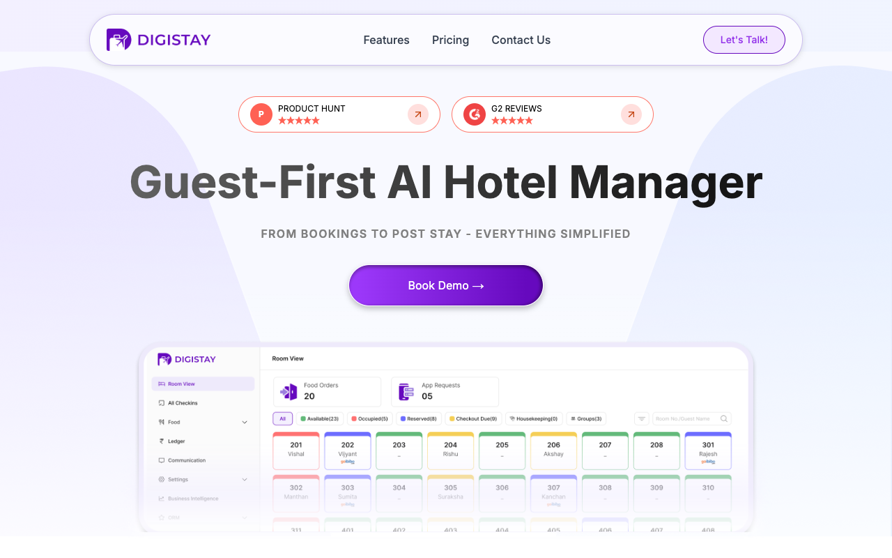 DigiStay - Your AI Hotel Manager for Exceptional Guest Experiences AI hotel-management guest-experience