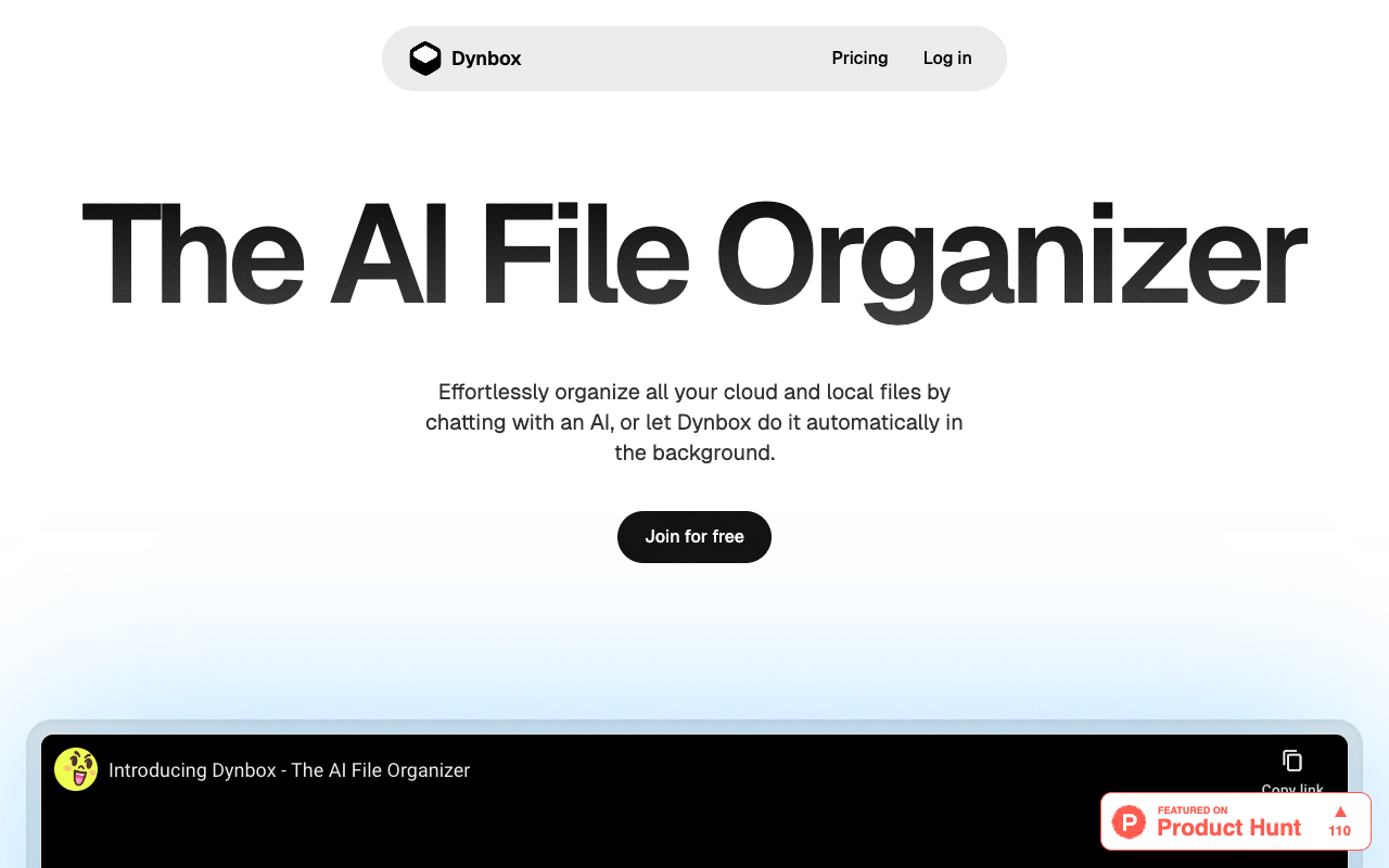 Dynbox - The AI file organizer that helps you effortlessly manage your files AI file-organization productivity