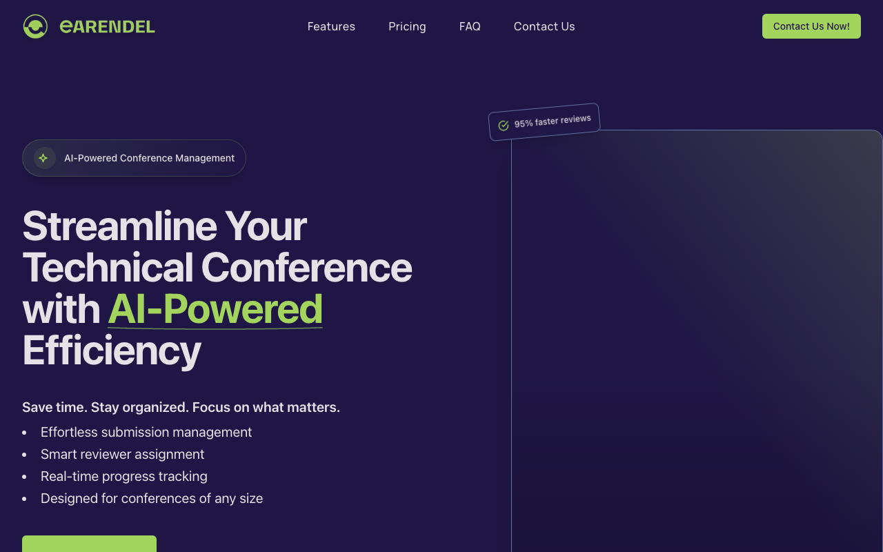 Earendel - An AI-powered platform for seamless conference management conference-management AI analytics