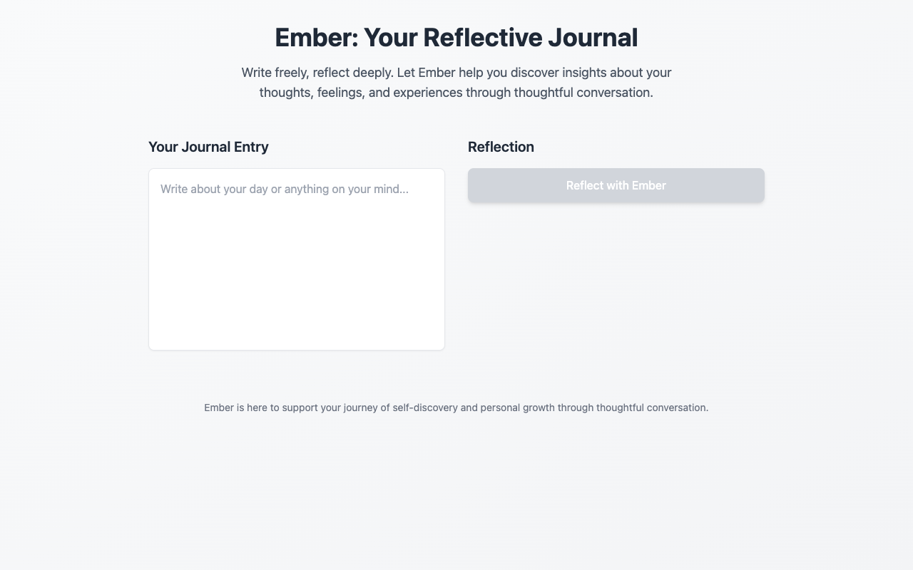Ember - A thoughtful AI-powered journaling assistant for deeper self-reflection journaling AI self-reflection