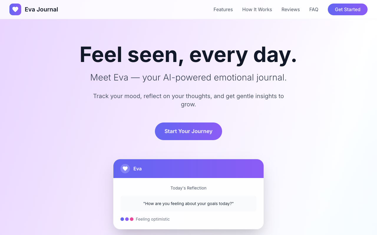 AI情感伴侣Eva Journal:用记忆感知与智能洞察,开启你的情绪健康之旅