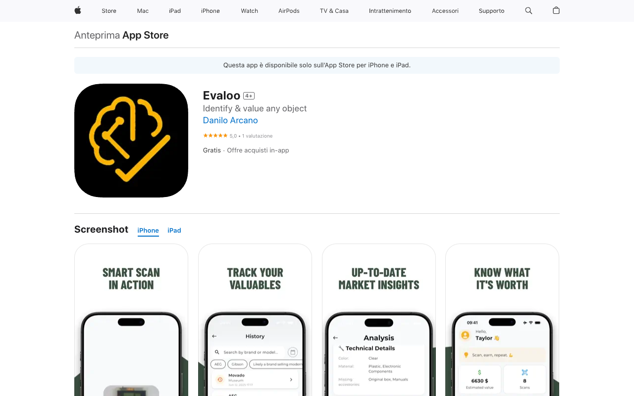 Evaloo - An AI app that scans and values your physical objects instantly AI scanning valuation