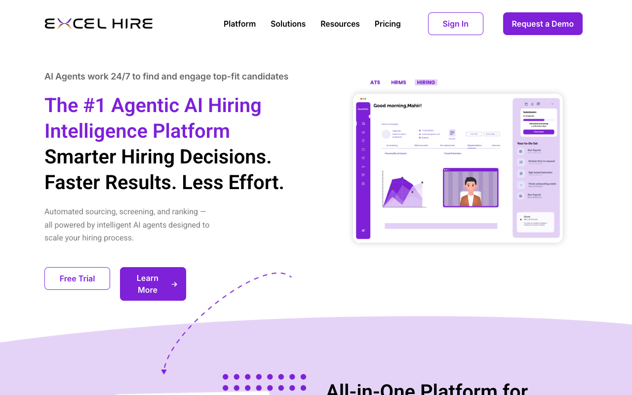 ExcelHire - An AI platform that simplifies hiring and workforce management AI hiring workforce-management