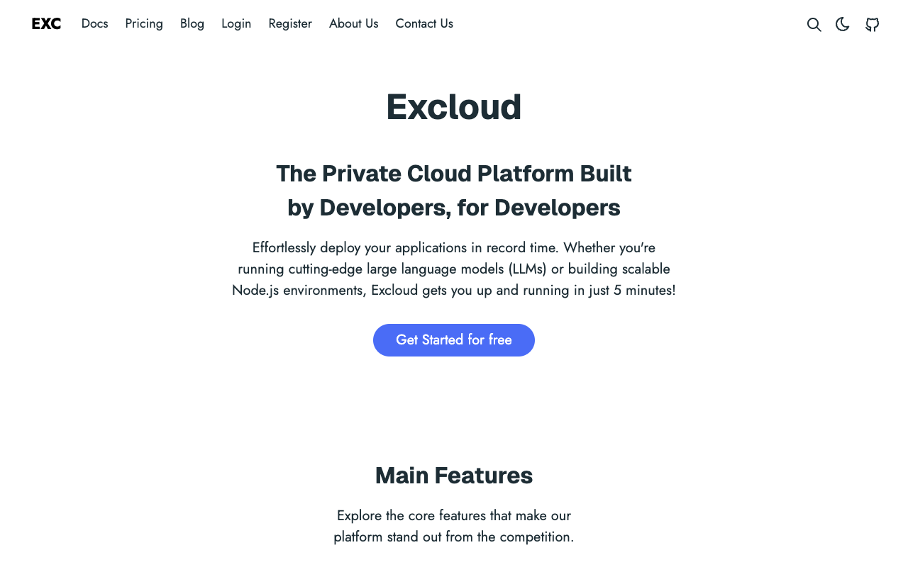 Excloud - Effortless Application Deployment for Developers Cloud Platform Development