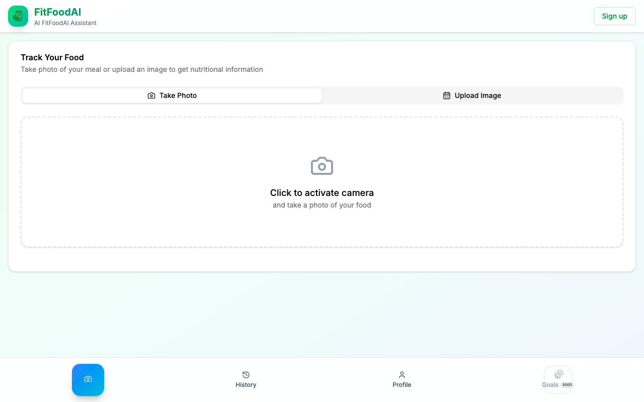 FitFoodAI - Track Your Food with AI Intelligence to Get Nutritional Information calorie-tracking AI nutrition
