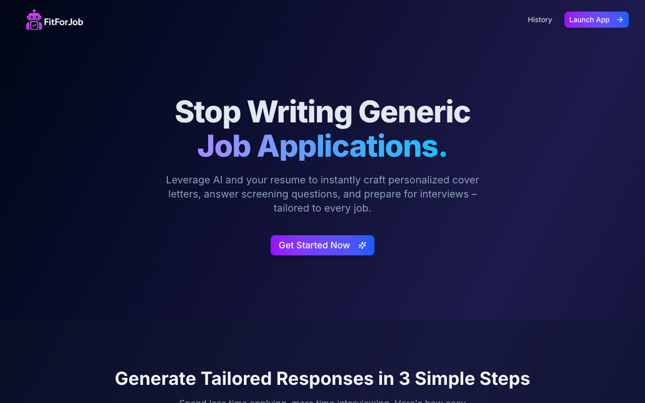FitForJob - An AI-powered assistant that helps you create personalized job applications AI job-assistant application