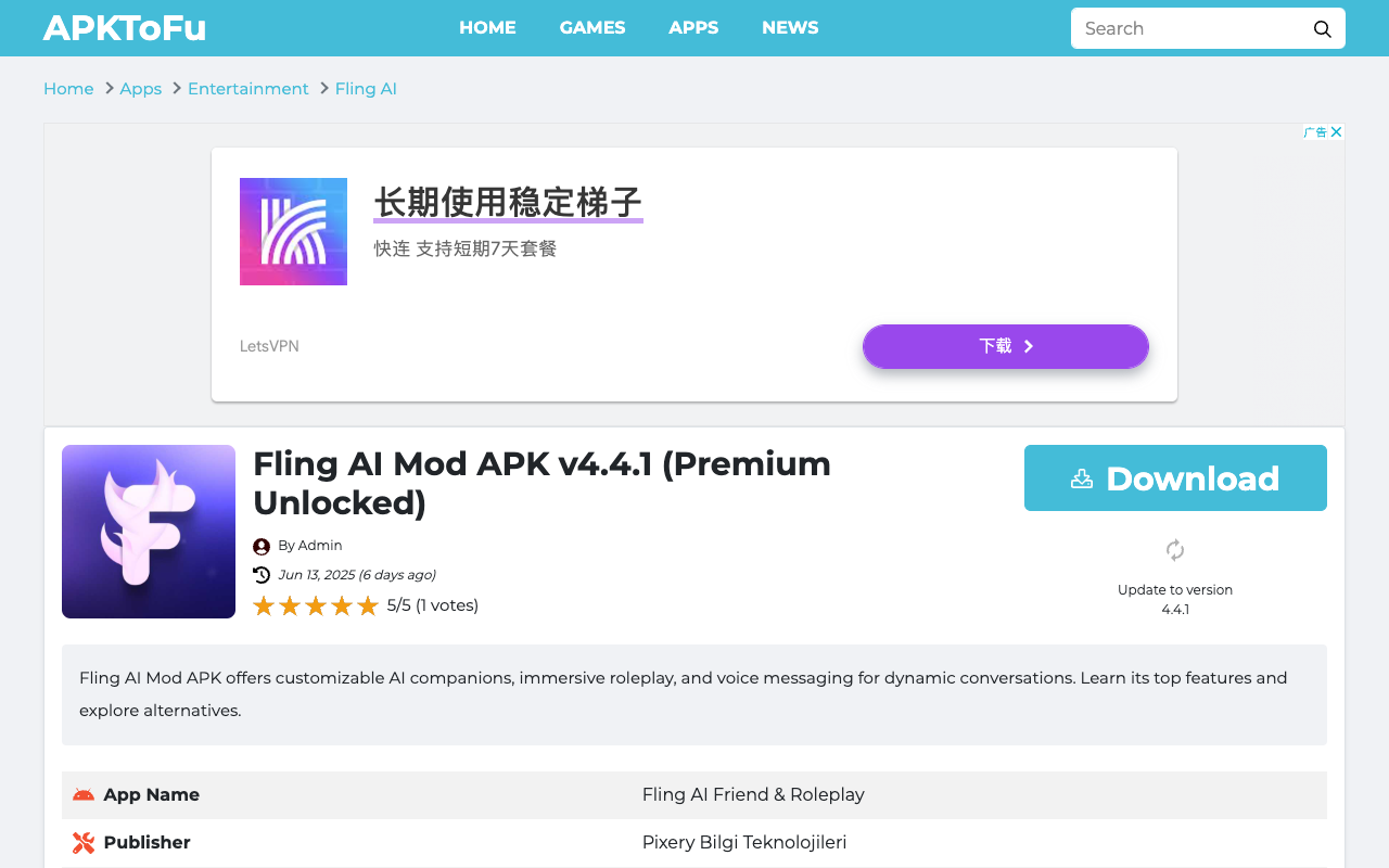 Fling AI - Discover an immersive Android app for AI companions and roleplay adventures fling AI apps