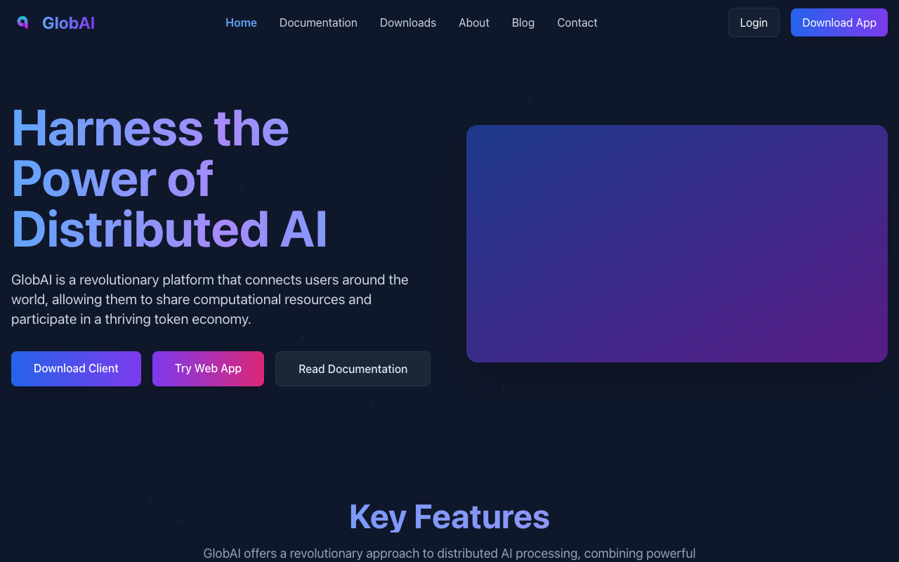 GlobAI - A decentralized AI computing platform where you earn by sharing your resources distributed AI token economy computing