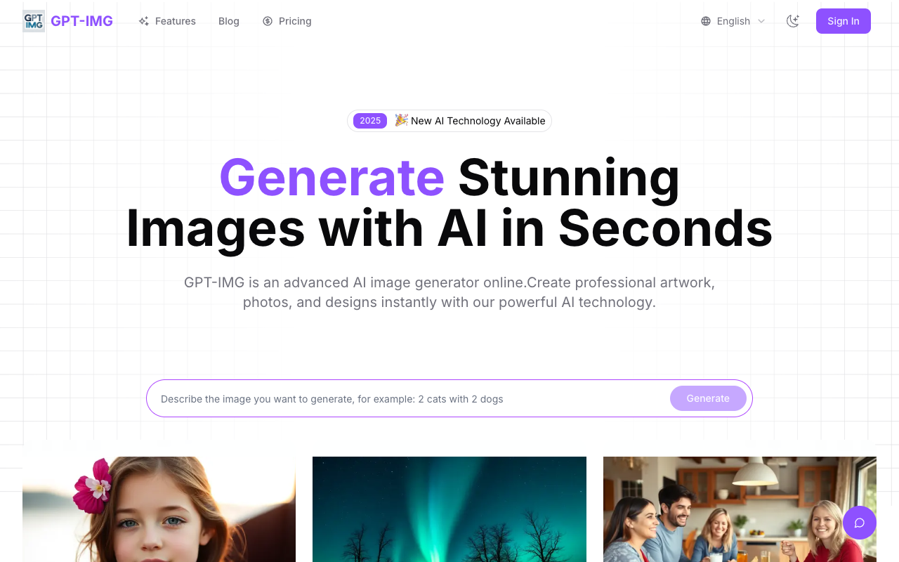 GPT-IMG - Create Stunning AI images with advanced image generation technology AI image-generation technology