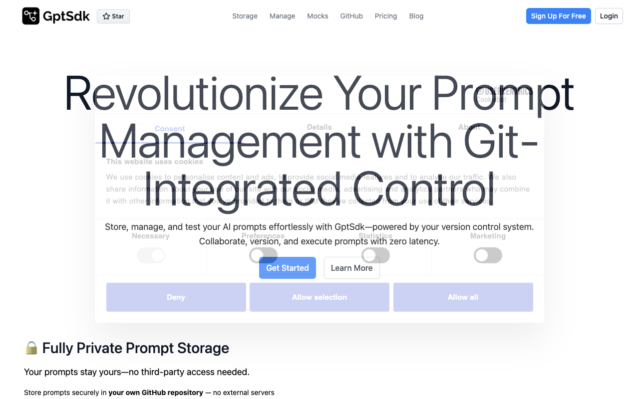 GptSdk - Revolutionizing AI Prompt Management AI Development