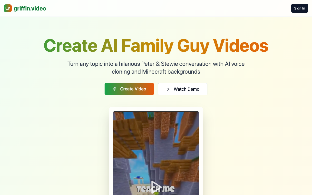 AI让《恶搞之家》活起来!griffin.video带你创作专属彼得与斯图尔特的爆笑对话