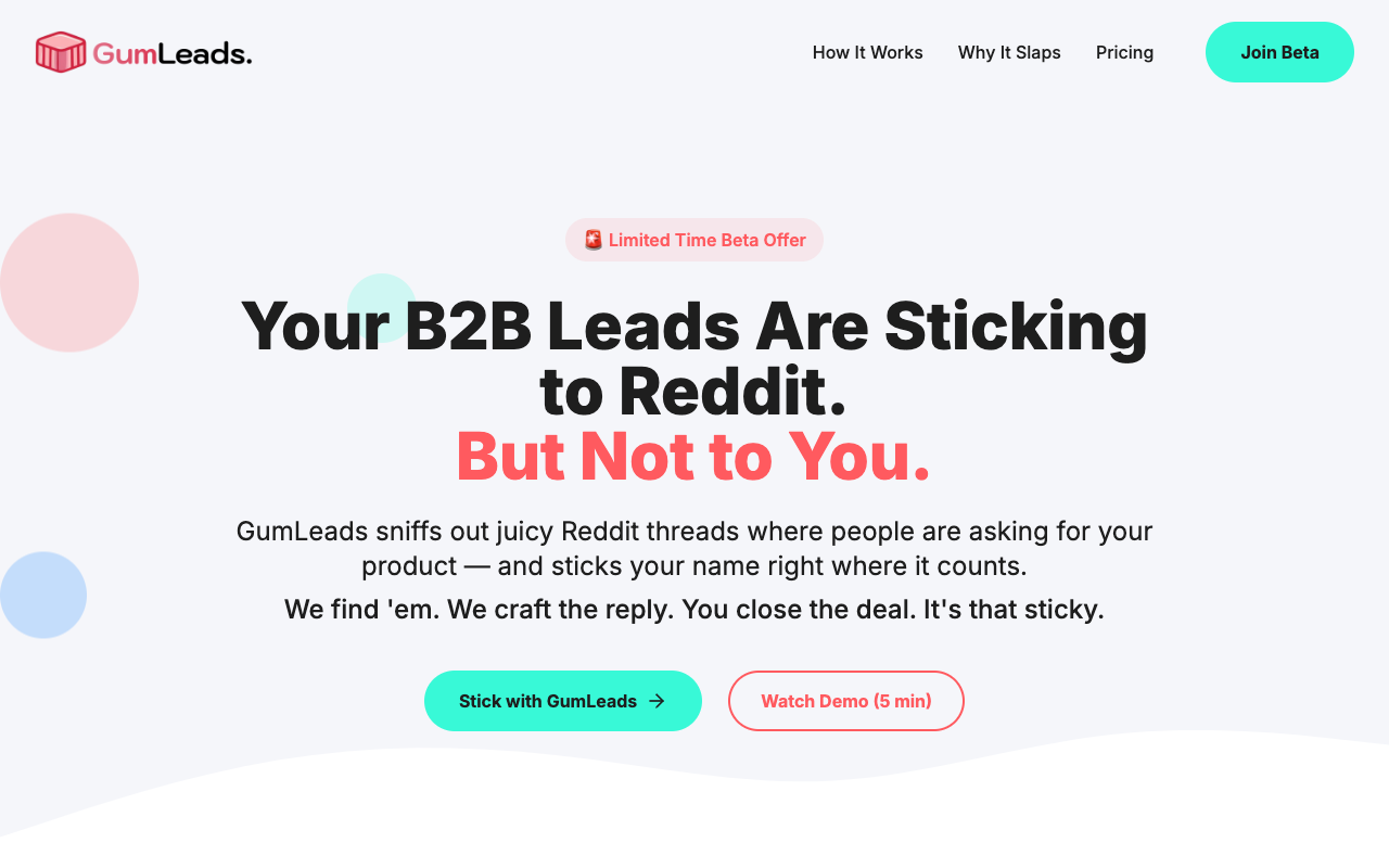 告别盲目推销!AI神器GumLeads精准挖掘Reddit热帖,转化高意向客户