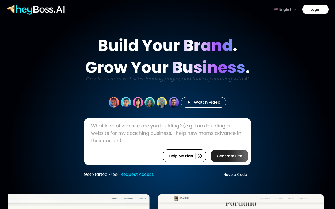 HeyBoss AI - Get Your Full AI Team to Build Your Site and Run Your Business AI website-builder business