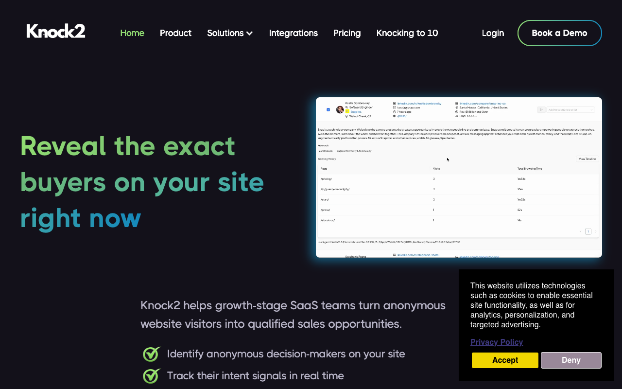 Knock2 - Website Visitor Identification and Lead Generation Platform AI Lead Generation