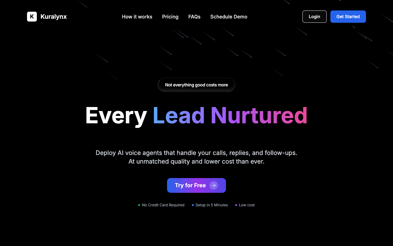 KuralynX - AI voice call agents that help businesses communicate efficiently AI voice-agents business-automation