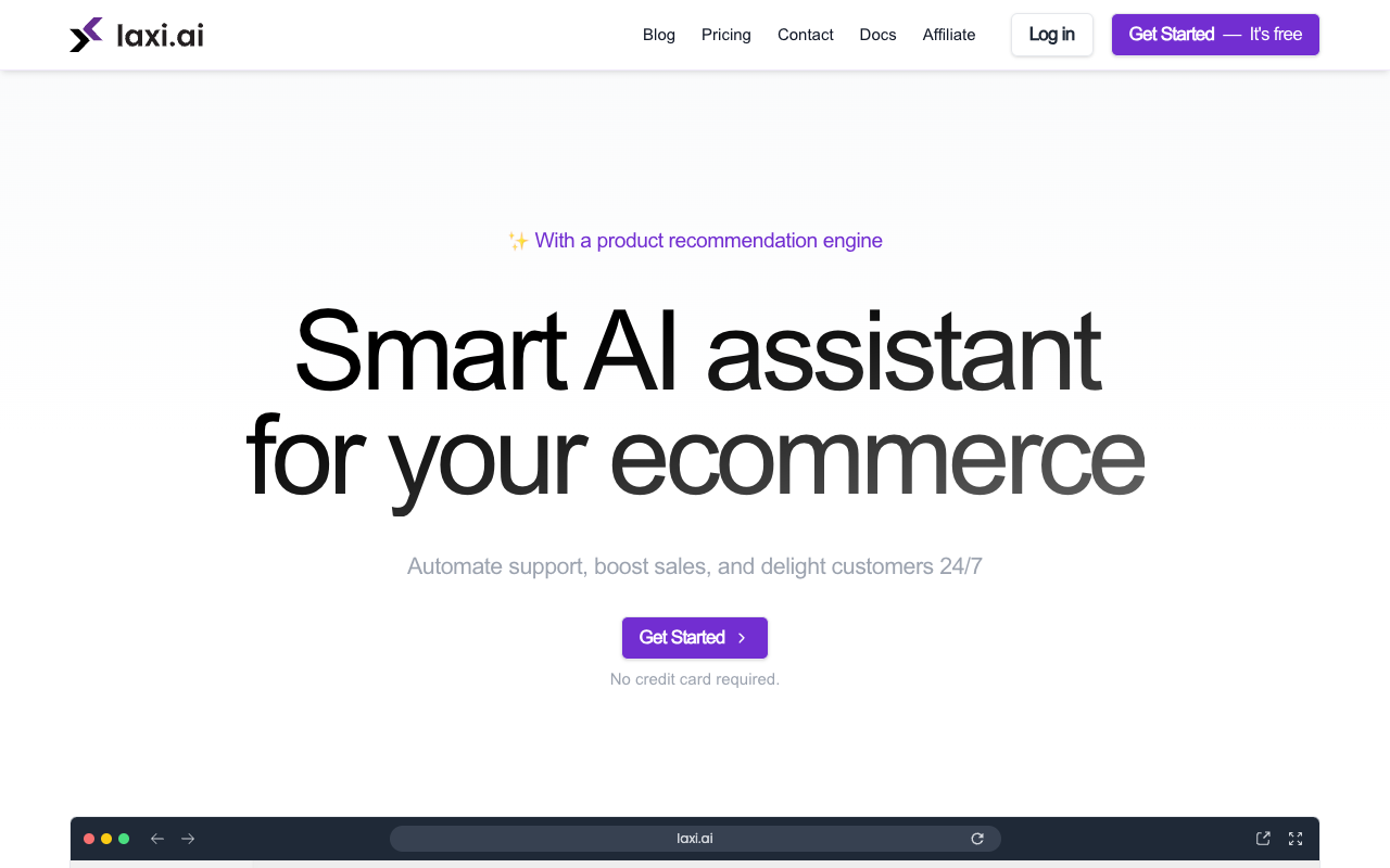 laxi.ai - An AI chatbot that helps customers find products they’ll love AI e-commerce chatbot