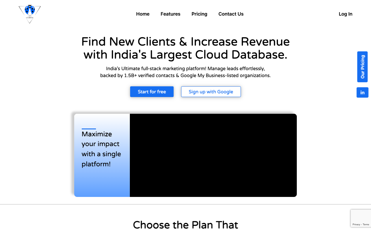 Leadbug Omt - A Full Stack AI MarkTech solution for finding and validating leads AI marketing leads