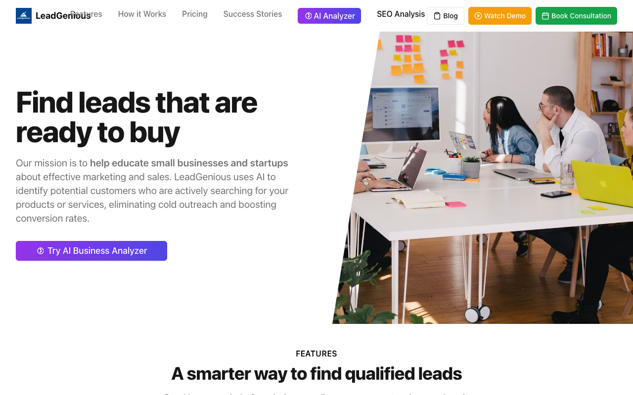 LeadGenious - An AI-powered platform to find leads ready to buy lead-generation AI marketing