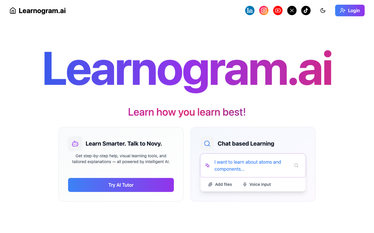 Learnogram - An AI-powered learning assistant that helps you learn interactively AI learning education