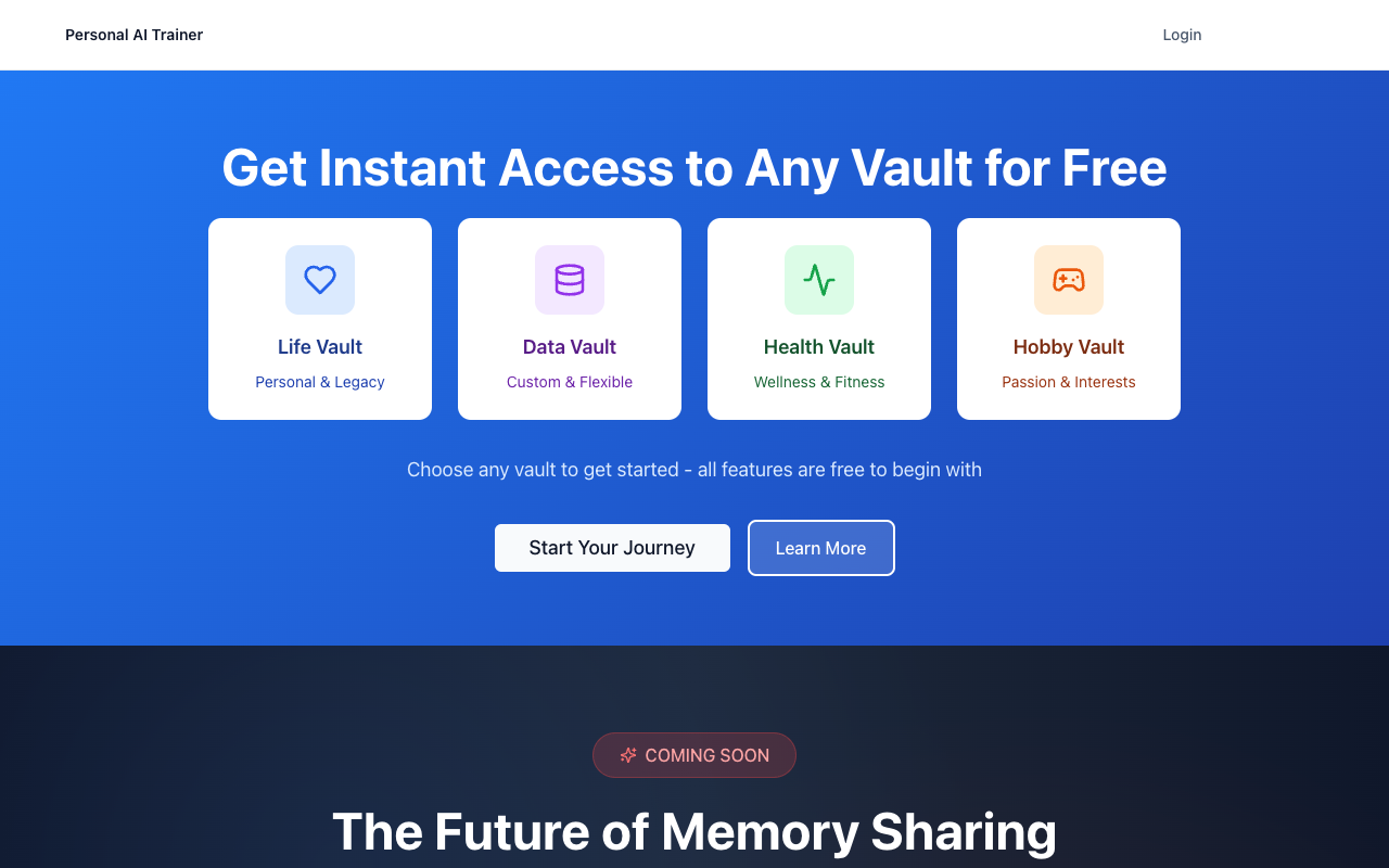 Life Vault AI - Create a personalized AI to manage your life, health, and hobbies AI health hobbies