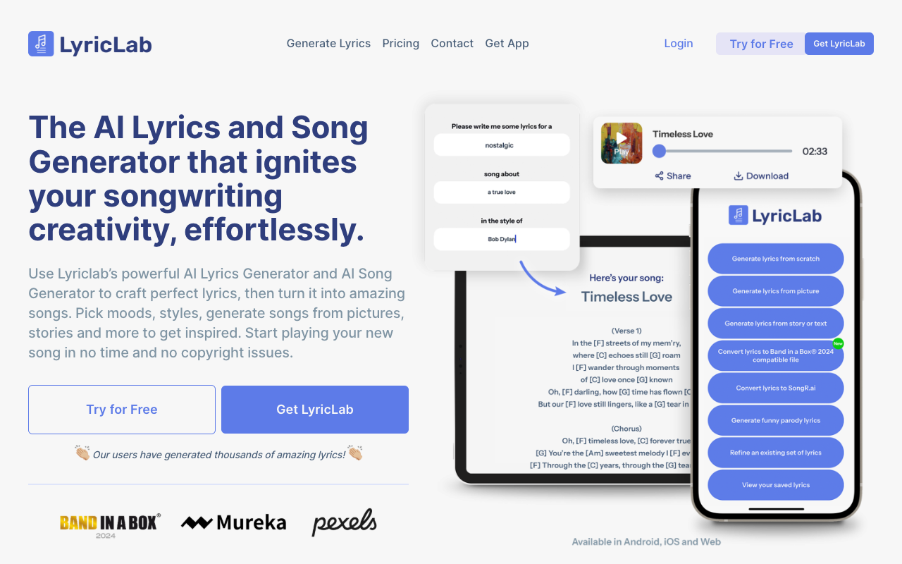 LyricLab - Create personalized lyrics, songs, and slideshows with AI AI songwriting creativity