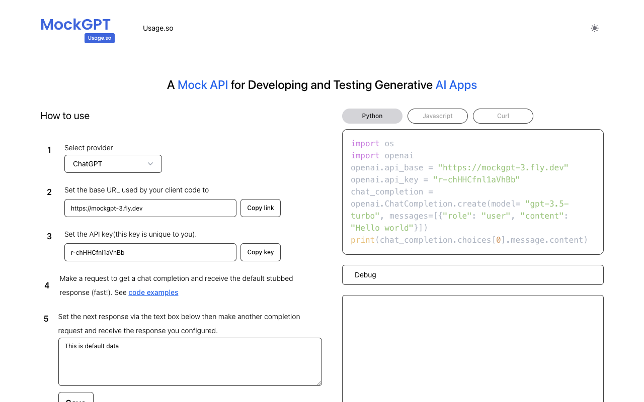 MockGPT - A Mock API for Developing and Testing Generative AI Apps API Generative AI Testing