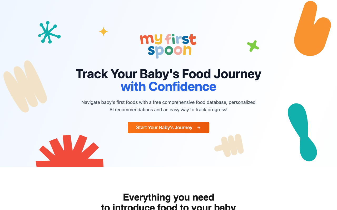 My First Spoon - An AI companion and food tracker for your baby’s first bites baby-food AI meal-planning