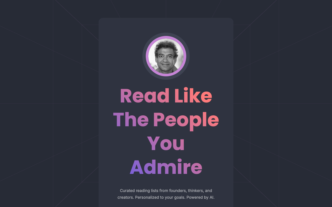 MyBookStackAI - A personalized book recommendation platform inspired by your favorite thinkers books AI personalized-reading