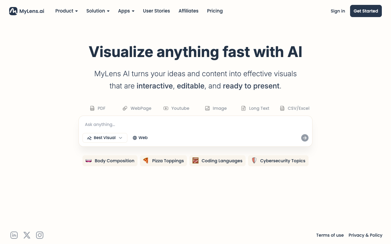 MyLens AI - Visualize your ideas and content quickly with AI visualization AI interactive