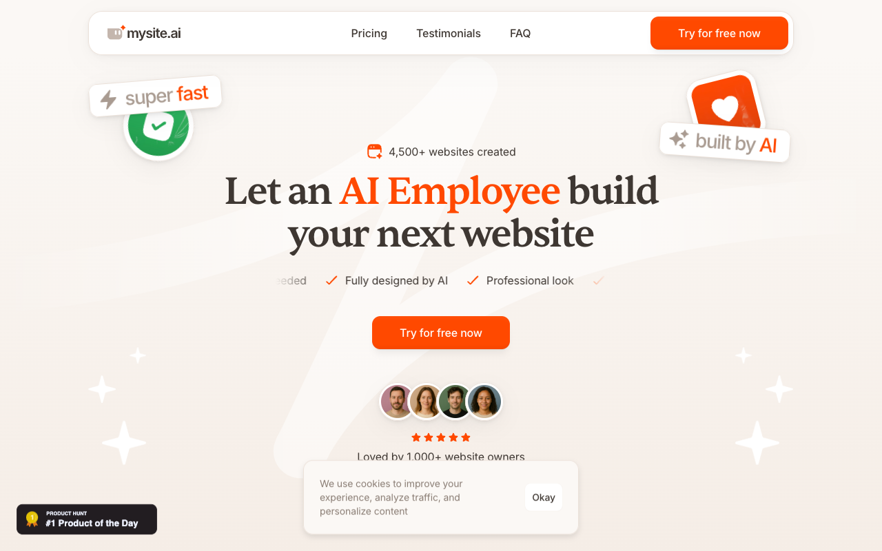 mysite.ai - An AI tool that builds your website and captures leads in under 2 minutes AI website-builder lead-generation