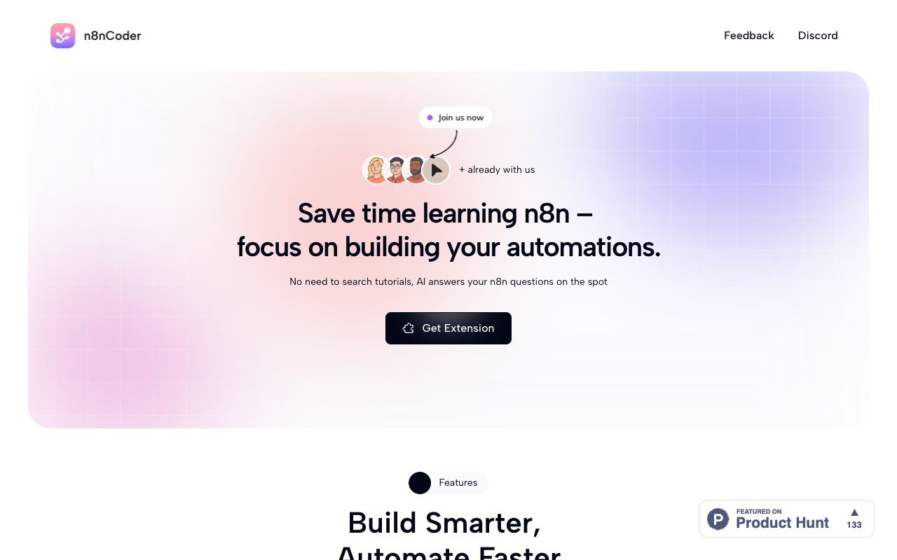n8nCoder - An AI-powered assistant for building n8n workflows effortlessly AI workflow-automation productivity
