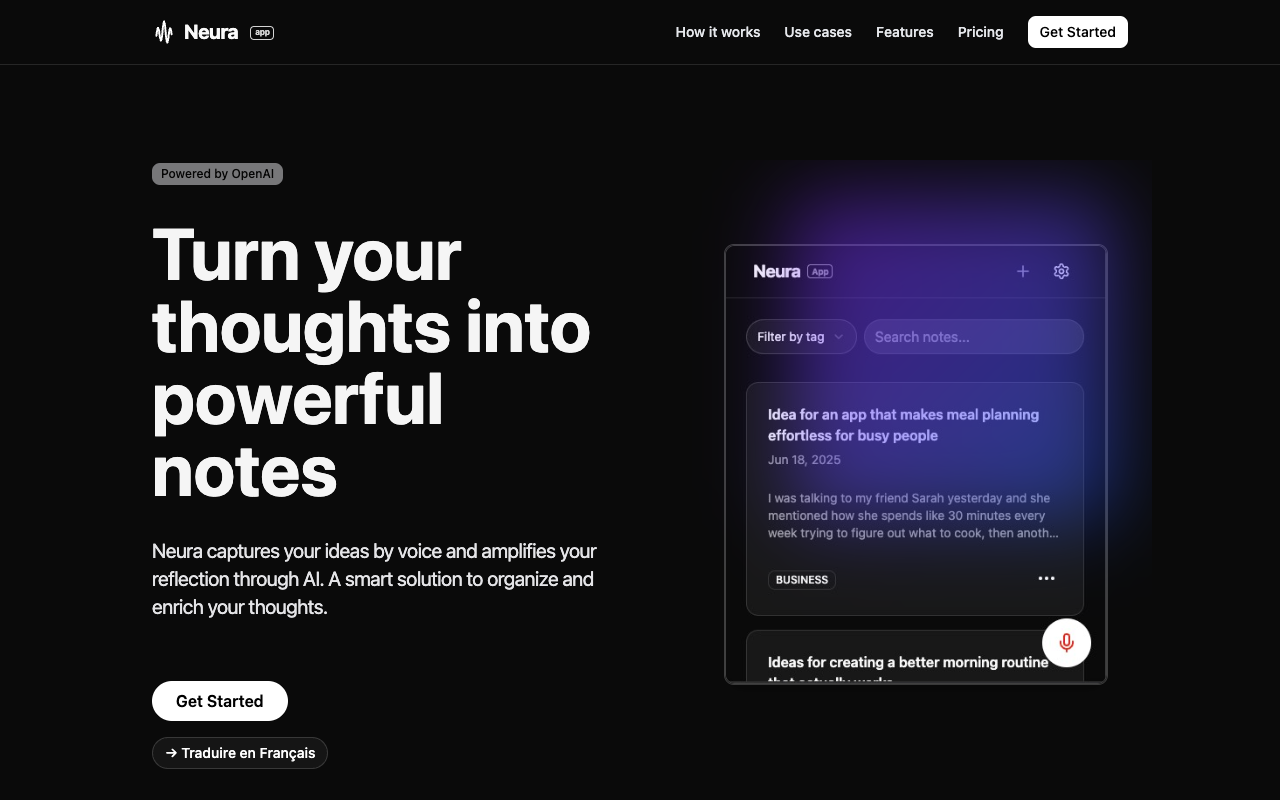 Neura - Transform your voice notes into powerful AI-enhanced content AI note-taking productivity