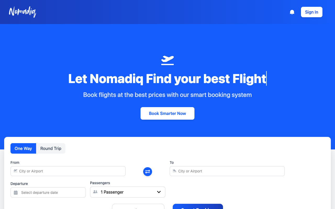Nomadiq - An AI travel assistant that automatically books flights for you travel AI booking