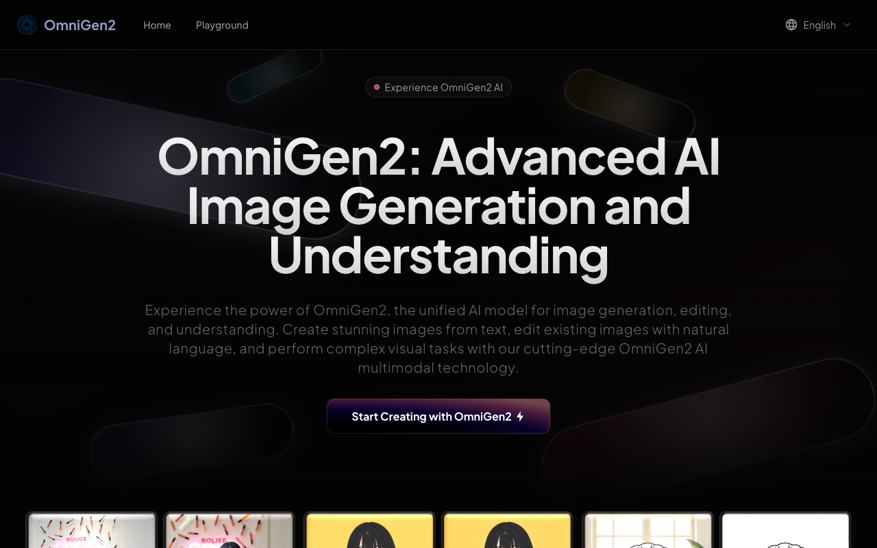 OmniGen2 - An advanced AI image generator and editor that transforms text into stunning visuals image-generation AI editing