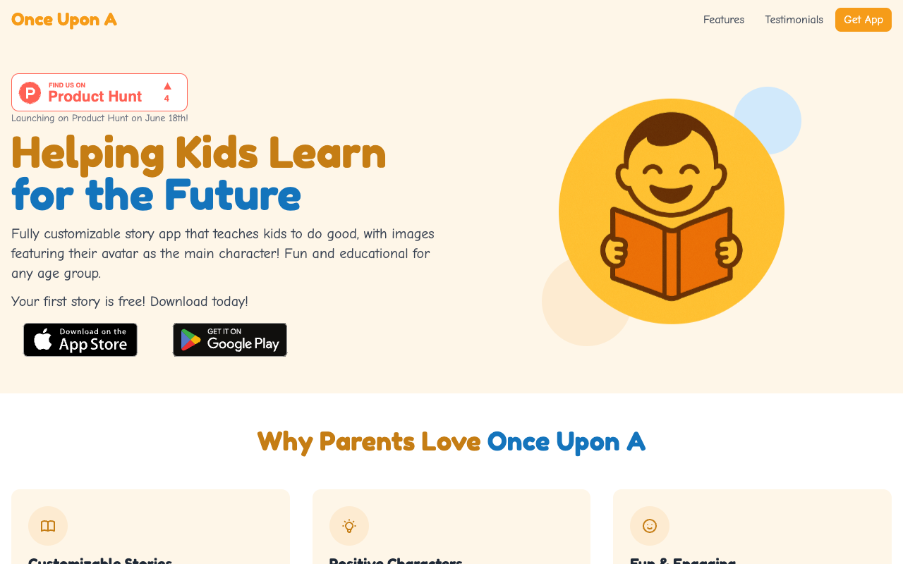 Once Upon A - Personalized children’s stories that teach valuable lessons personalized children’s-stories educational