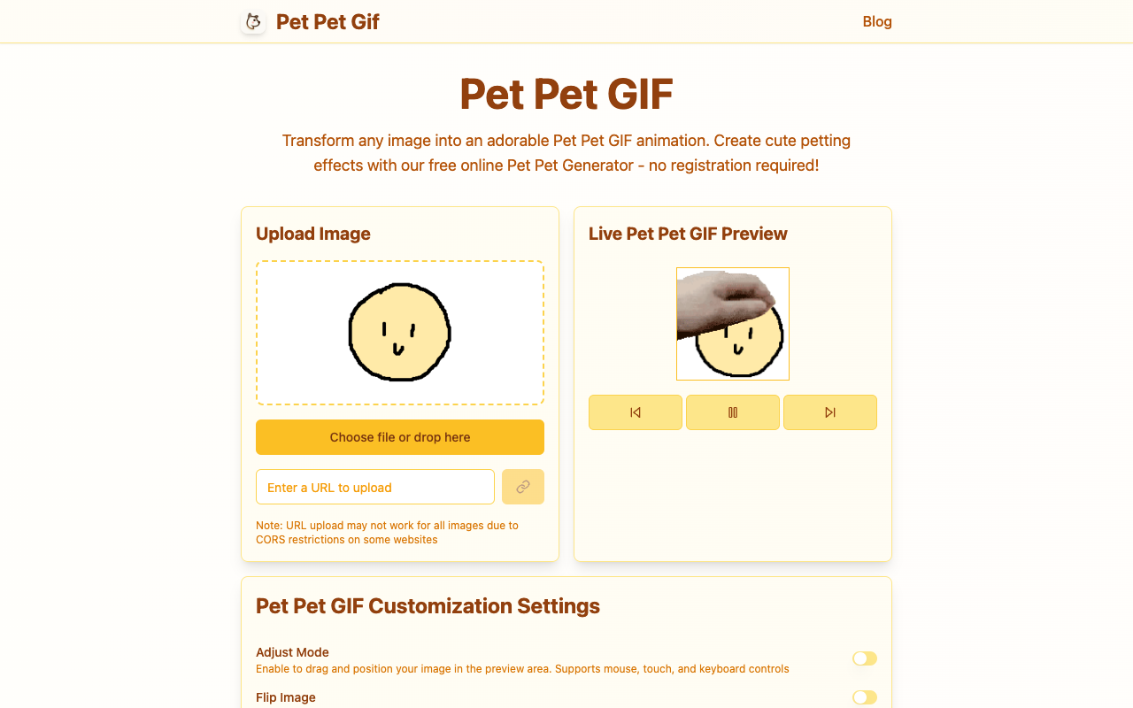 Pet Pet Gif - Create adorable pet pet GIFs online with our free generator GIF animation online-tool
