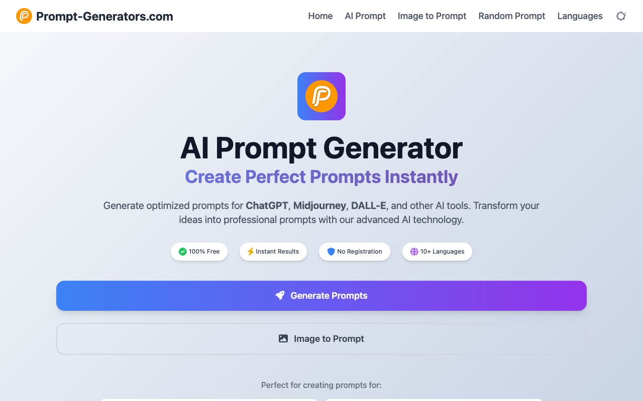 Prompt Generators - Unlock AI Prompt Precision with Free Prompt Generator AI prompt-generation free-tools