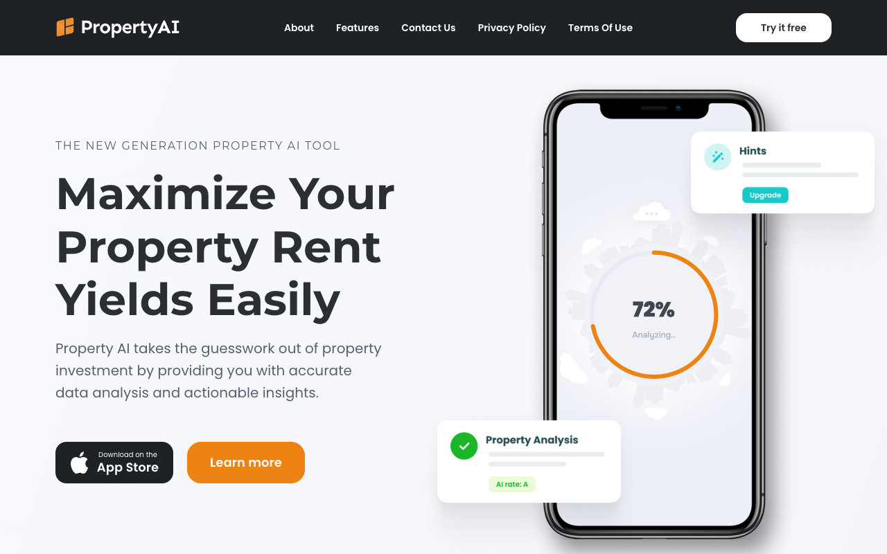 Property AI - Analyze property market, calculate income, optimize rent AI Real Estate