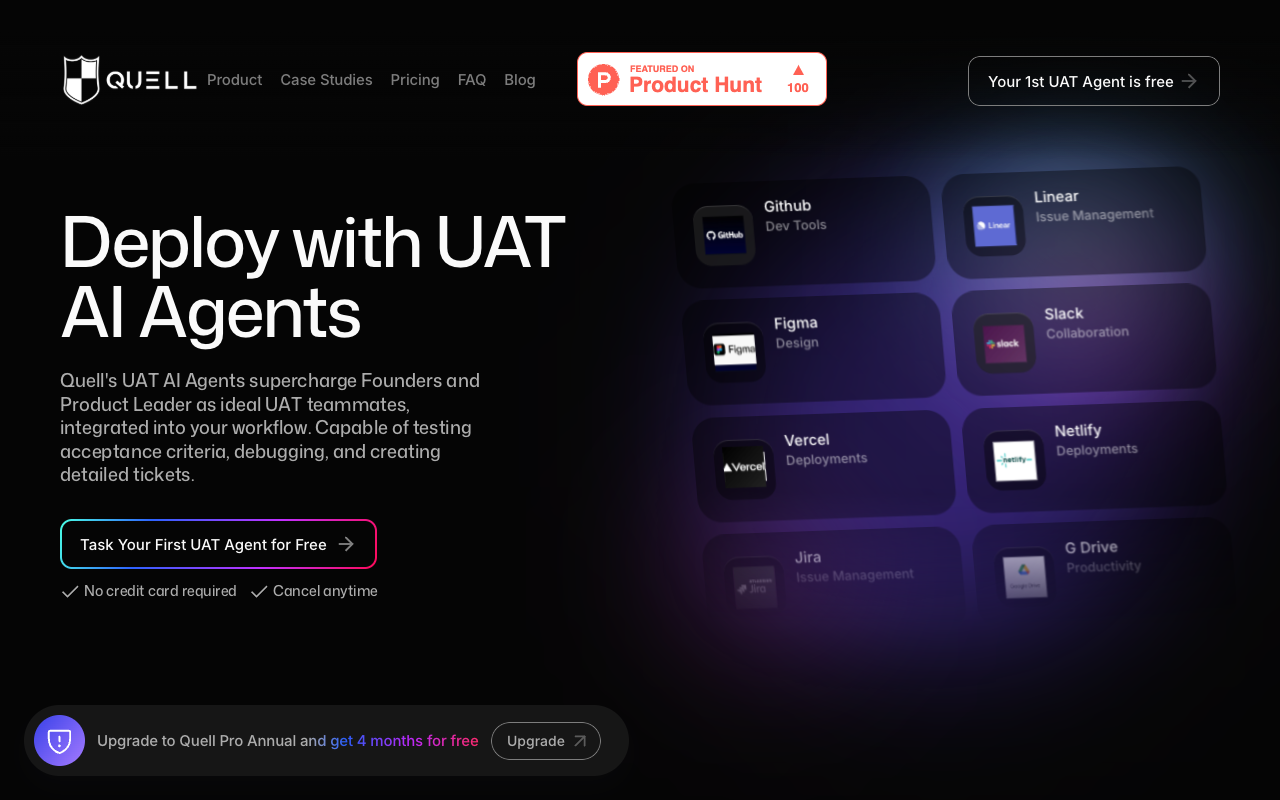 Quell’s UAT AI Agent Platform - Automate acceptance testing and catch bugs in your software builds UAT AI software-testing