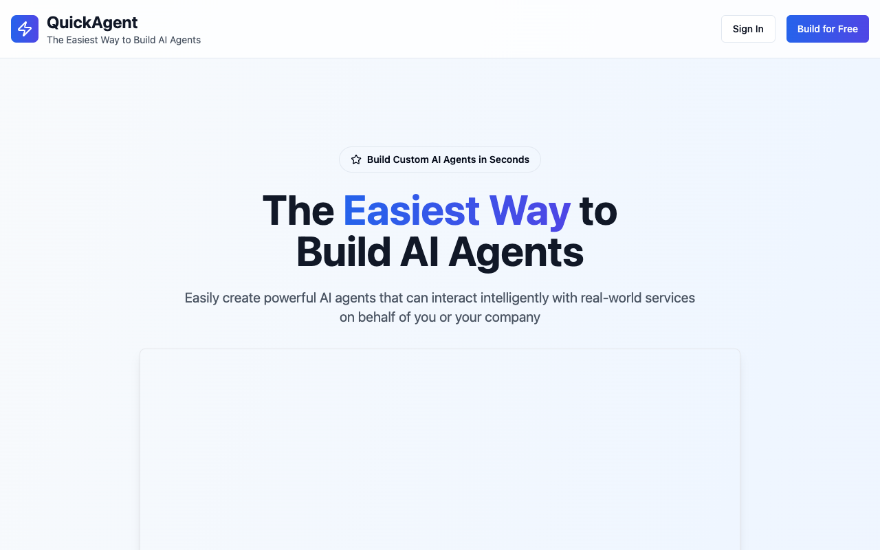 QuickAgent - Easily build AI agents that connect to any service without coding AI no-code automation