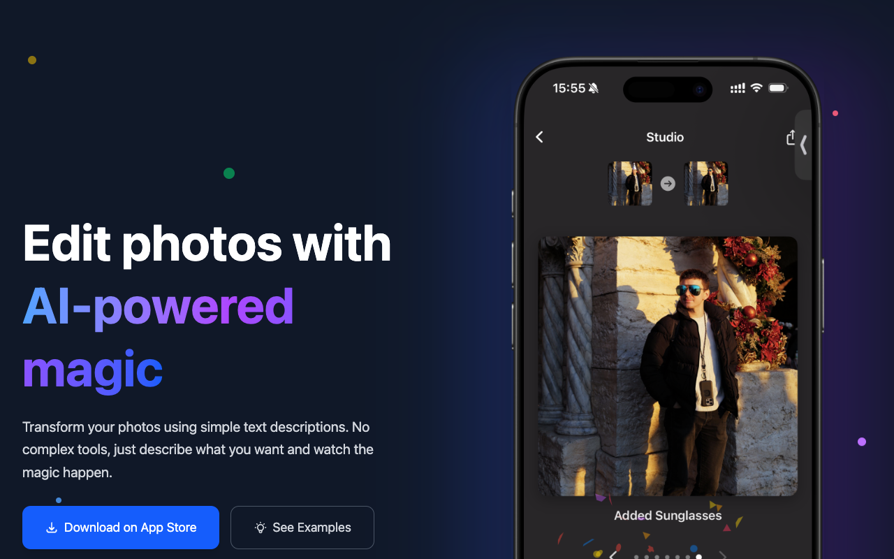Quickshot - An AI photo editor that transforms your images using simple text descriptions photo-editing AI iOS