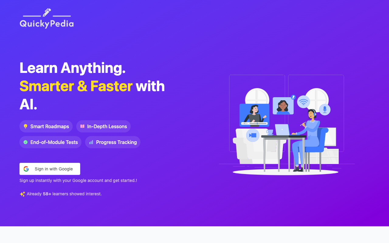 QuickyPedia - A smarter way to learn anything with AI assistance learning AI education