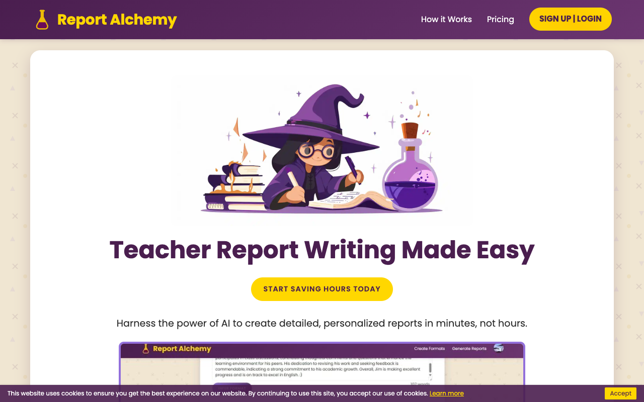 Report Alchemy - An AI tool that transforms report writing for teachers report-writing education AI