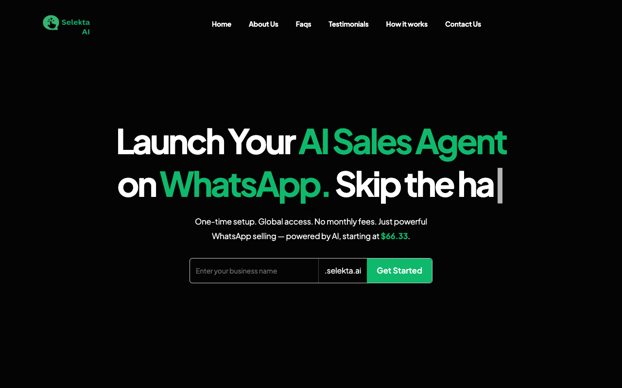 AI销售革命！Selekta Ai一键打造WhatsApp智能商店，24小时自动接单收款