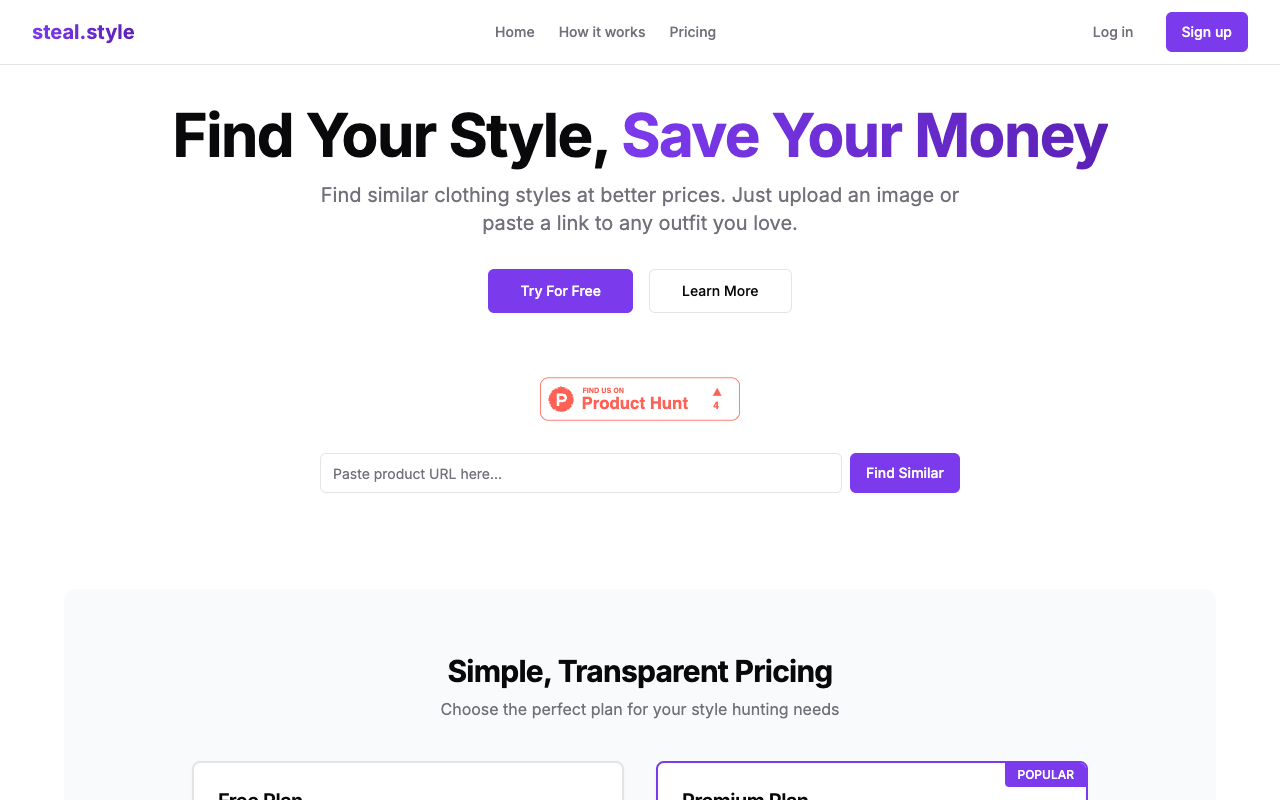 Steal.Style - An AI-powered tool to find cheaper fashion alternatives fashion AI shopping