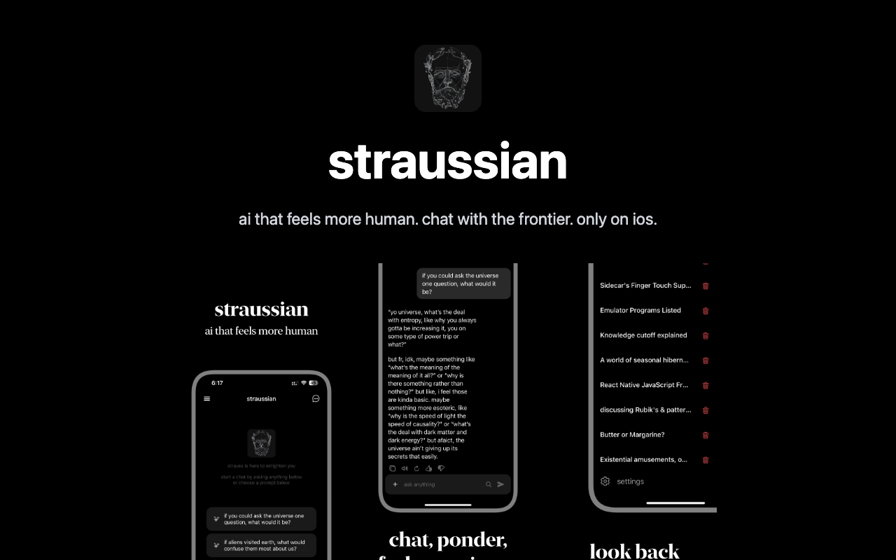 Straussian - An AI chatbot that feels more human AI chatbot human-interaction