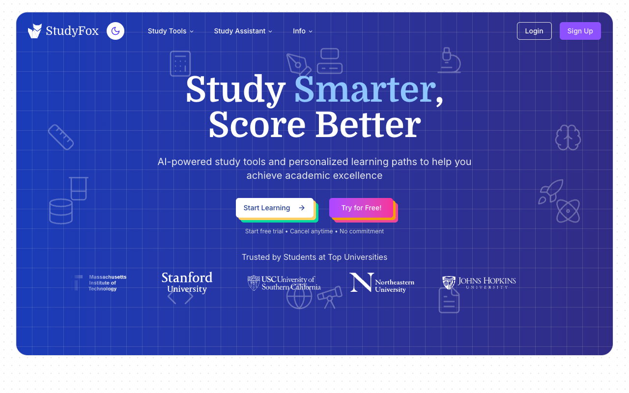 StudyFox - Ace your quiz or homework with AI-powered learning tools AI learning education