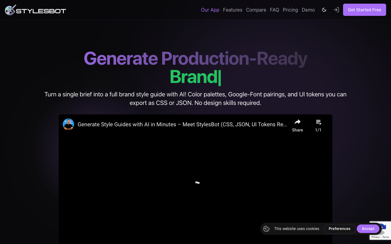 StylesBot - An AI tool for creating a complete brand style guide AI branding style-guide