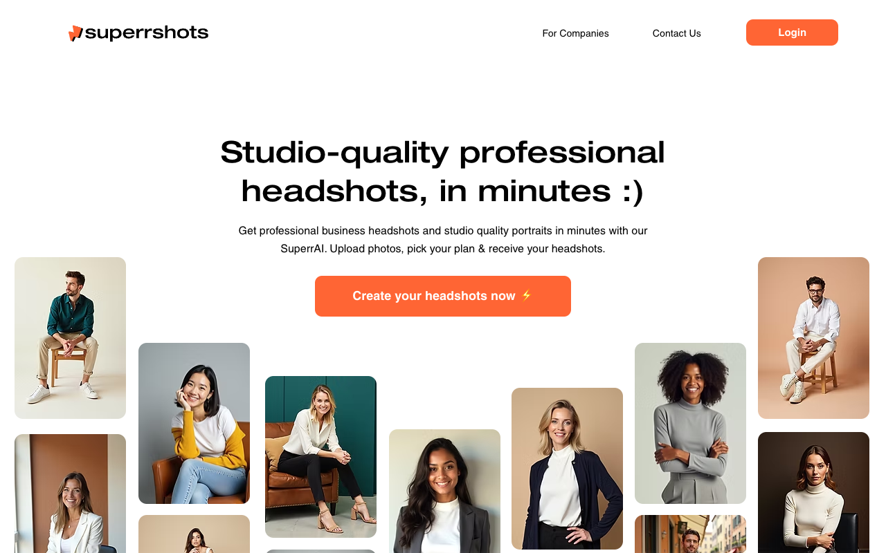 Superrshots - Get studio-quality AI headshots in minutes AI headshots photography